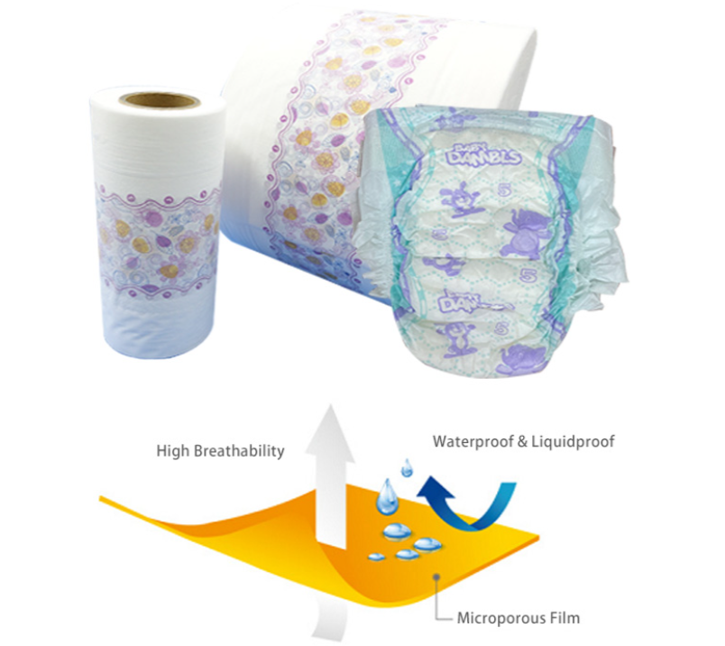 breathable diaper center lamination film