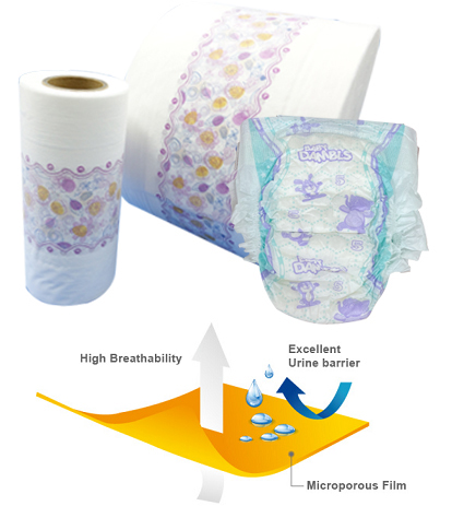 diaper nonwoven laminated PE film